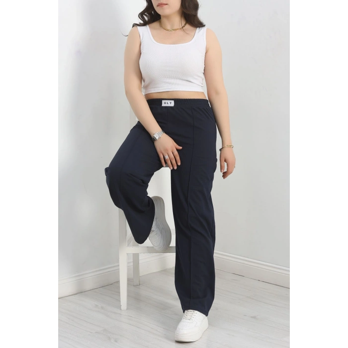 Çımalı Armalı Büyük Beden Eşofman Altı Lacivert - 20231.1005.