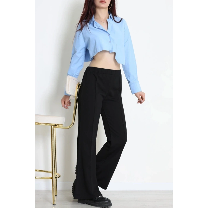 Çımalı Krep İspanyol Paça Pantolon Siyah - 52272.2132.