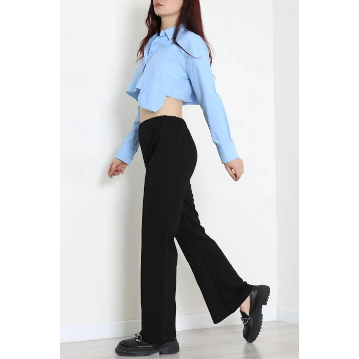 Çımalı Krep İspanyol Paça Pantolon Siyah - 52272.2132.