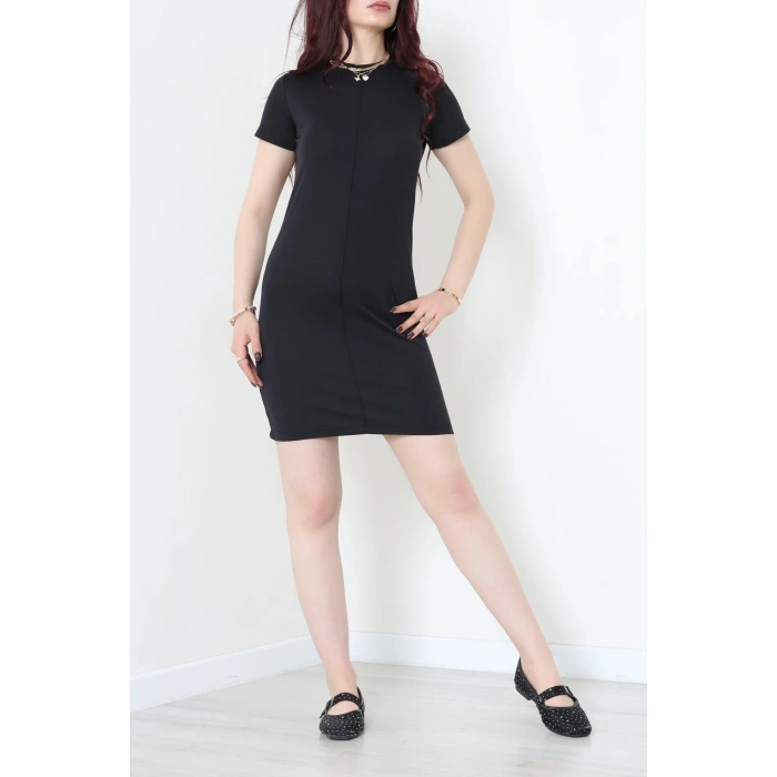 Çımalı Örme Modal Elbise Siyah - 71334.1567.