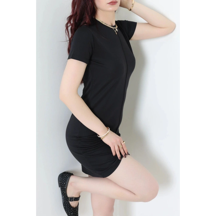 Çımalı Örme Modal Elbise Siyah - 71334.1567.