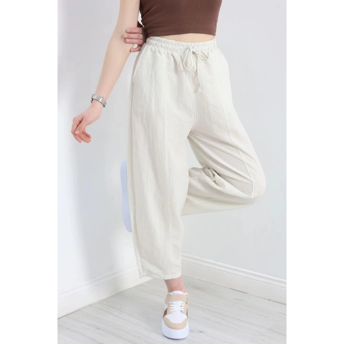Çımalı Şalvar Pantolon Krem - 320.1247.