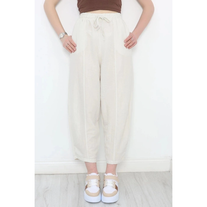 Çımalı Şalvar Pantolon Krem - 320.1247.