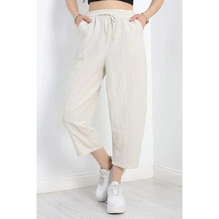 Çımalı Şalvar Pantolon Krem1 - 320.1247.