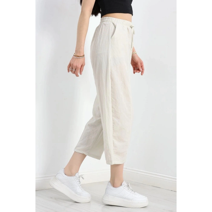 Çımalı Şalvar Pantolon Krem1 - 320.1247.