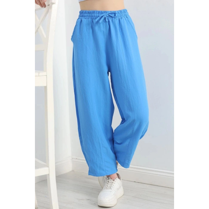 Çımalı Şalvar Pantolon Mavi - 320.1247.