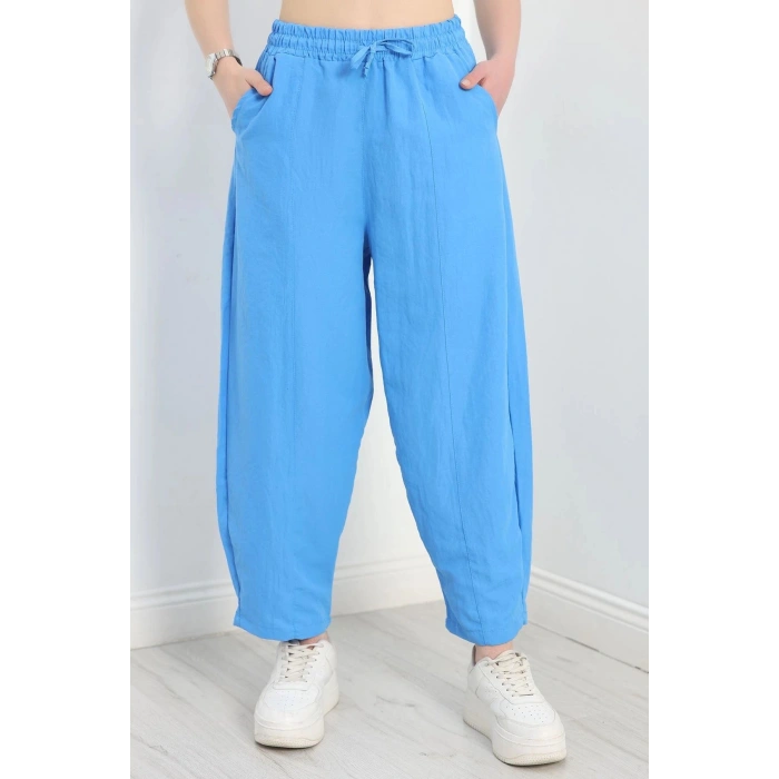 Çımalı Şalvar Pantolon Mavi - 320.1247.