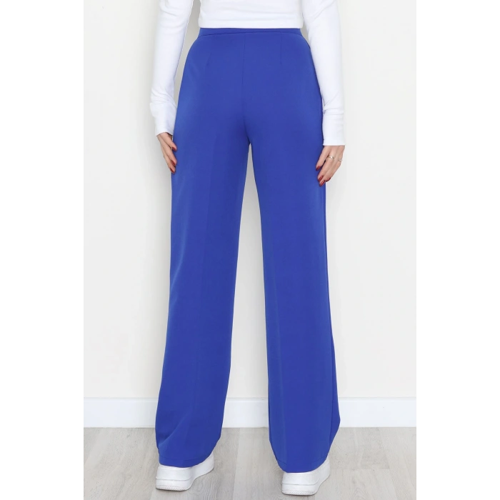 Cırtlı Palazzo Pantolon Saks - 51213.1779.