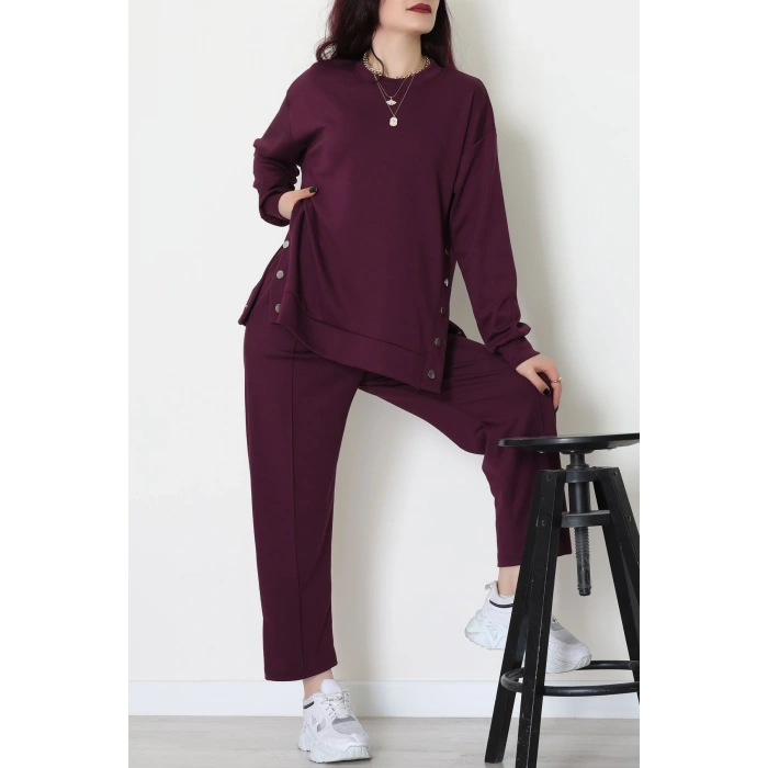 Çıt Çıtlı İkili Takım Mor - 4128.1247.