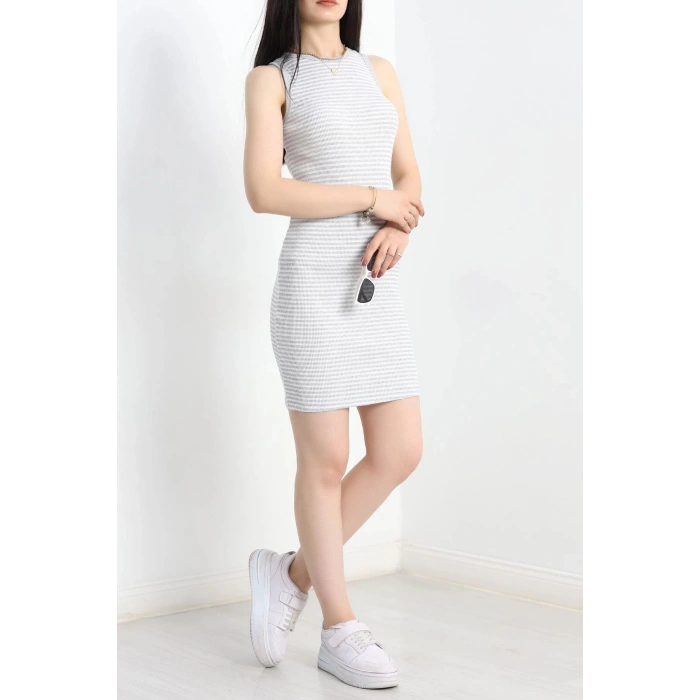 Çizgili Atlet Elbise Griçizgili - 90347.1567.