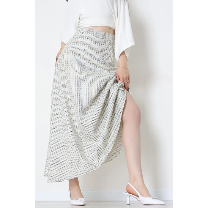 Çizgili Çan Etek Siyah - 60627.2126.