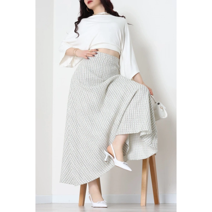 Çizgili Çan Etek Siyah - 60627.2126.