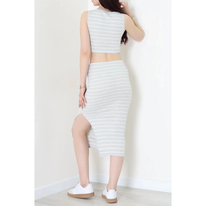 Çizgili Crop Etekli Kaşkorse Takım Griekru - 71039.1748.