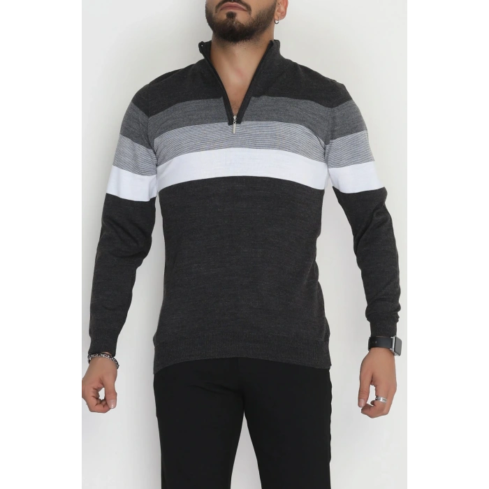 Çizgili Erkek Triko Antrasit - 2530.2052.