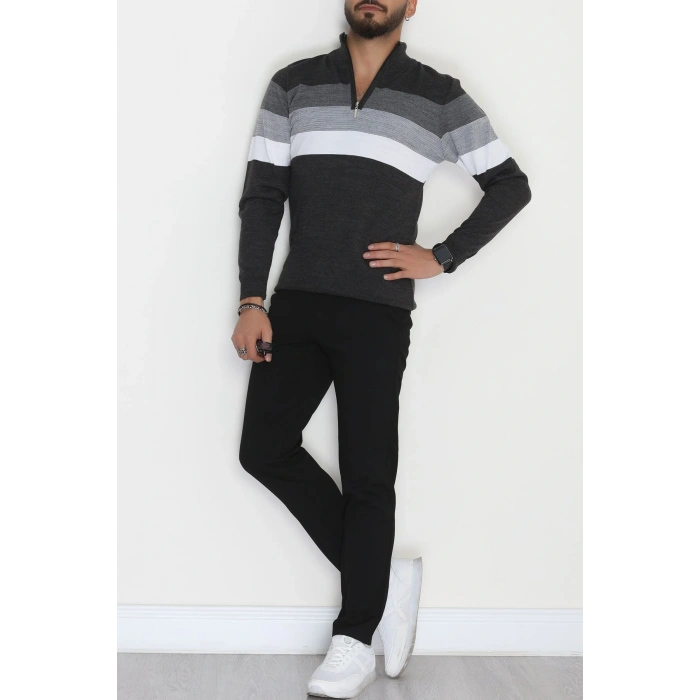 Çizgili Erkek Triko Antrasit - 2530.2052.