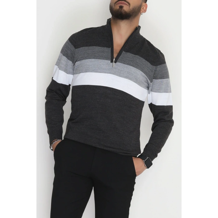 Çizgili Erkek Triko Antrasit - 2530.2052.