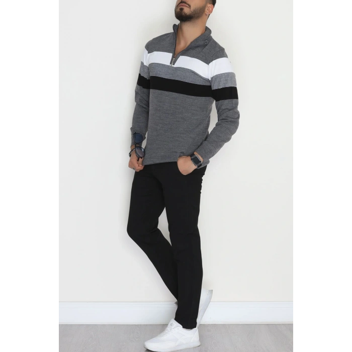 Çizgili Erkek Triko Füme - 2530.2052.