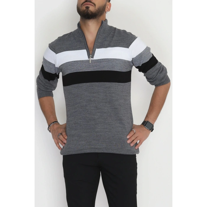 Çizgili Erkek Triko Füme - 2530.2052.