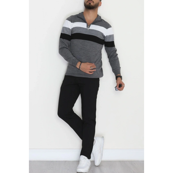 Çizgili Erkek Triko Füme - 2530.2052.