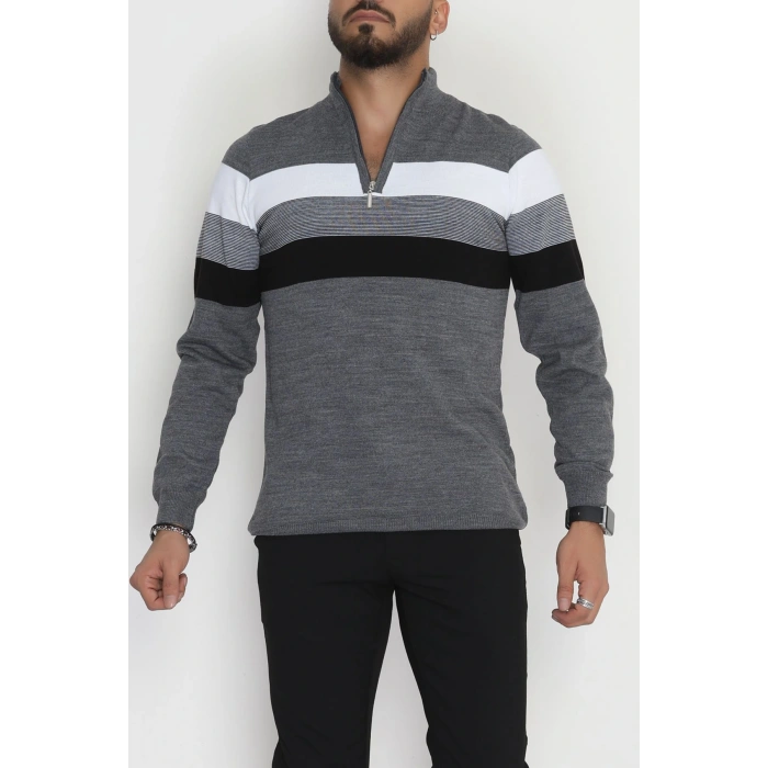 Çizgili Erkek Triko Füme - 2530.2052.