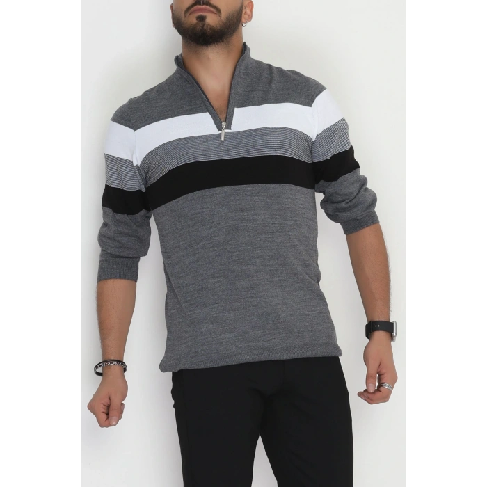 Çizgili Erkek Triko Füme - 2530.2052.