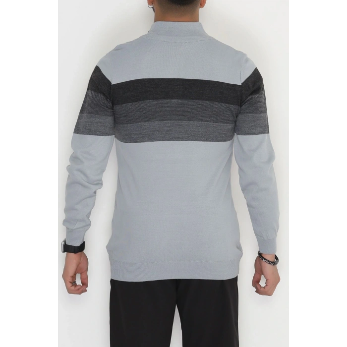 Çizgili Erkek Triko Gri - 2530.2052.