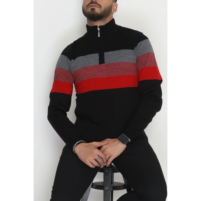 Çizgili Erkek Triko Siyah - 2530.2052.