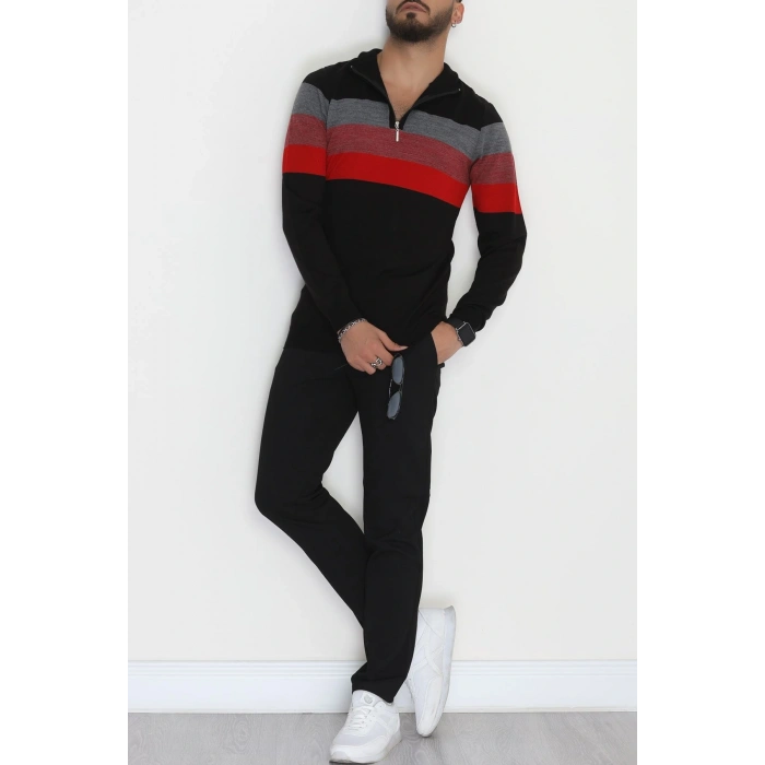 Çizgili Erkek Triko Siyah - 2530.2052.