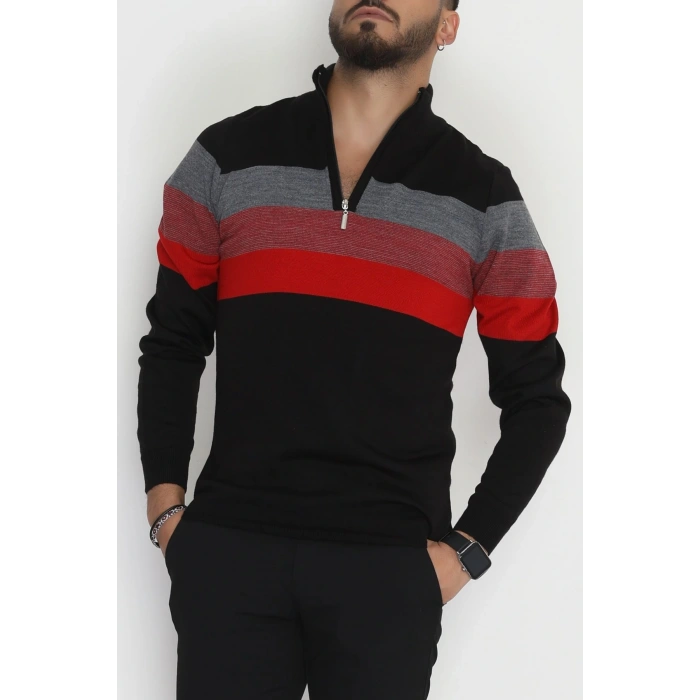 Çizgili Erkek Triko Siyah - 2530.2052.