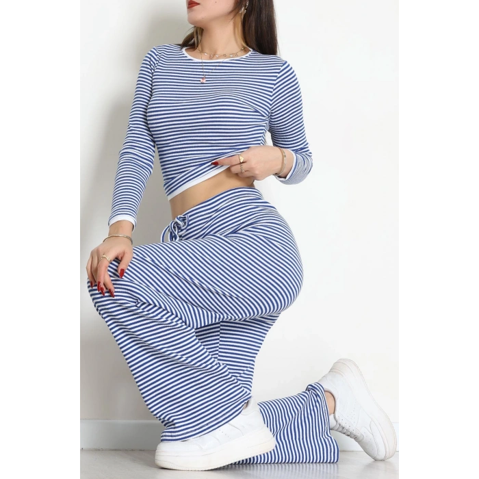 Çizgili Kaşkorse İkili Takım Lacibeyaz - 55033.1567.