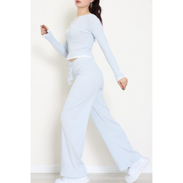 Çizgili Kaşkorse İkili Takım Mavibeyaz - 55033.1567.
