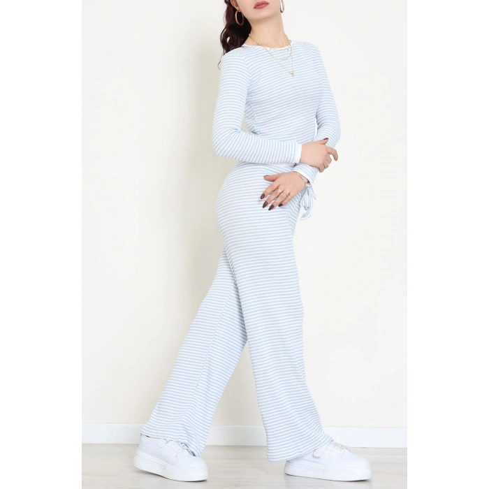 Çizgili Kaşkorse İkili Takım Mavibeyaz - 55033.1567.