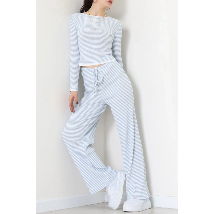 Çizgili Kaşkorse İkili Takım Mavibeyaz - 55033.1567.