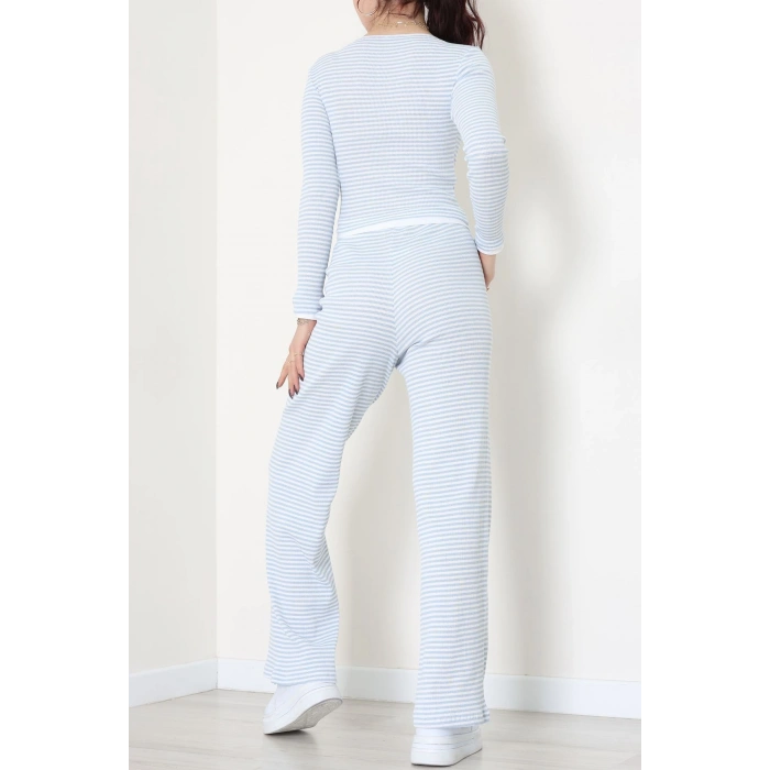 Çizgili Kaşkorse İkili Takım Mavibeyaz - 55033.1567.