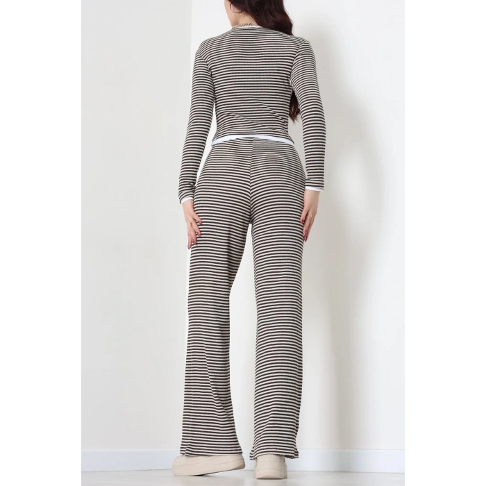 Çizgili Kaşkorse İkili Takım Siyahkahve - 55033.1567.