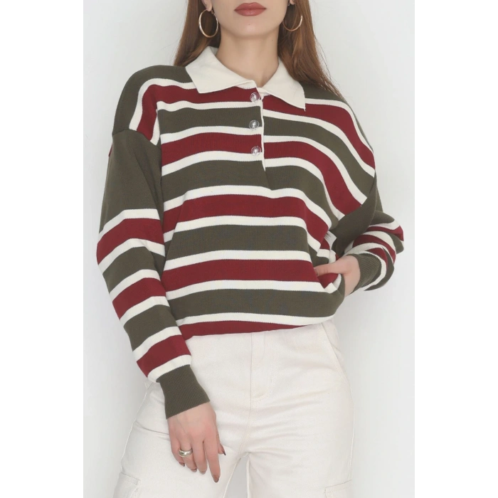 Çizgili Polo Yaka Triko Hakibej - 70870.1765.