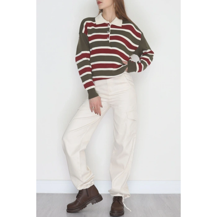 Çizgili Polo Yaka Triko Hakibej - 70870.1765.