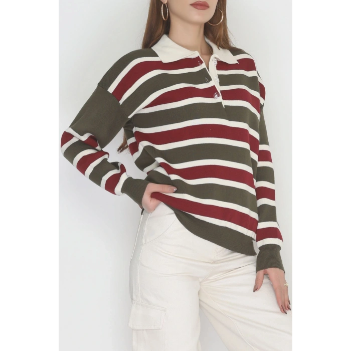 Çizgili Polo Yaka Triko Hakibej - 70870.1765.