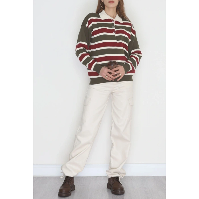 Çizgili Polo Yaka Triko Hakibej - 70870.1765.