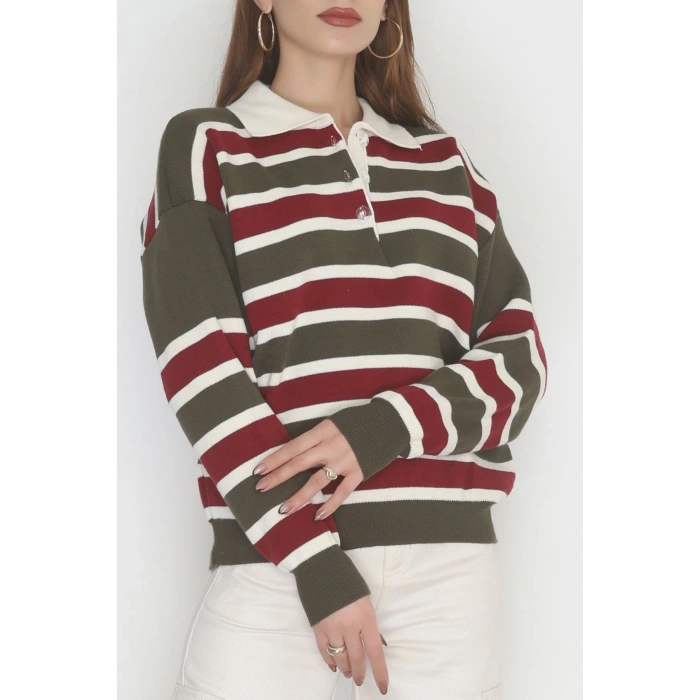Çizgili Polo Yaka Triko Hakibej - 70870.1765.