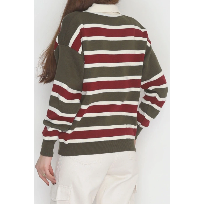 Çizgili Polo Yaka Triko Hakibej - 70870.1765.