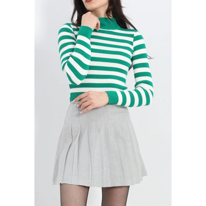 Çizgili Triko Yeşilbeyaz - 11762.1612.