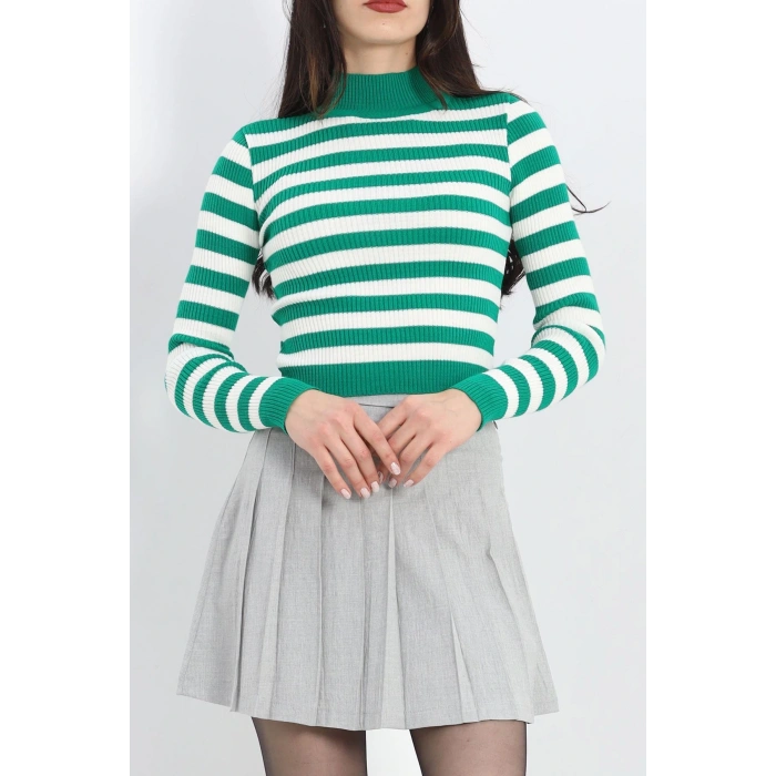 Çizgili Triko Yeşilbeyaz - 11762.1612.