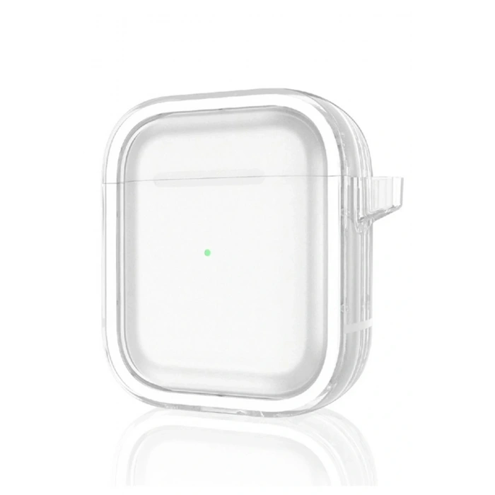 CPT05 Airpods 4 (4.nesil) Shiny Şeffaf Kılıf - Beyaz