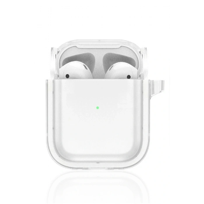 CPT05 Airpods 4 (4.nesil) Shiny Şeffaf Kılıf - Beyaz