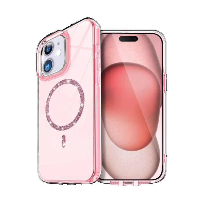 CPT05 Apple iPhone 11 Live Diamond Magsafe Kapak - Pembe