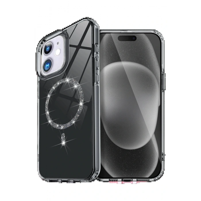 CPT05 Apple iPhone 11 Live Diamond Magsafe Kapak - Siyah