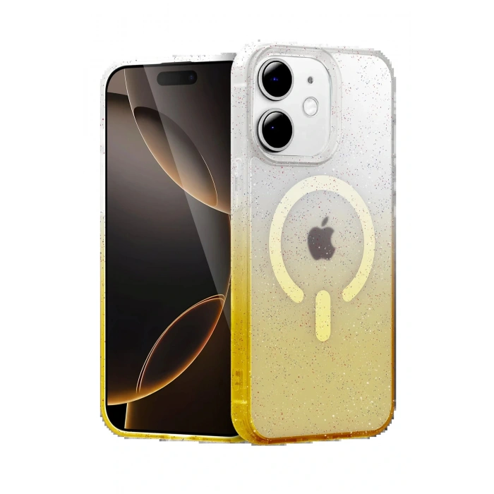 CPT05 Apple iPhone 11 Pummel Shiny Magsafe Kapak - Gold