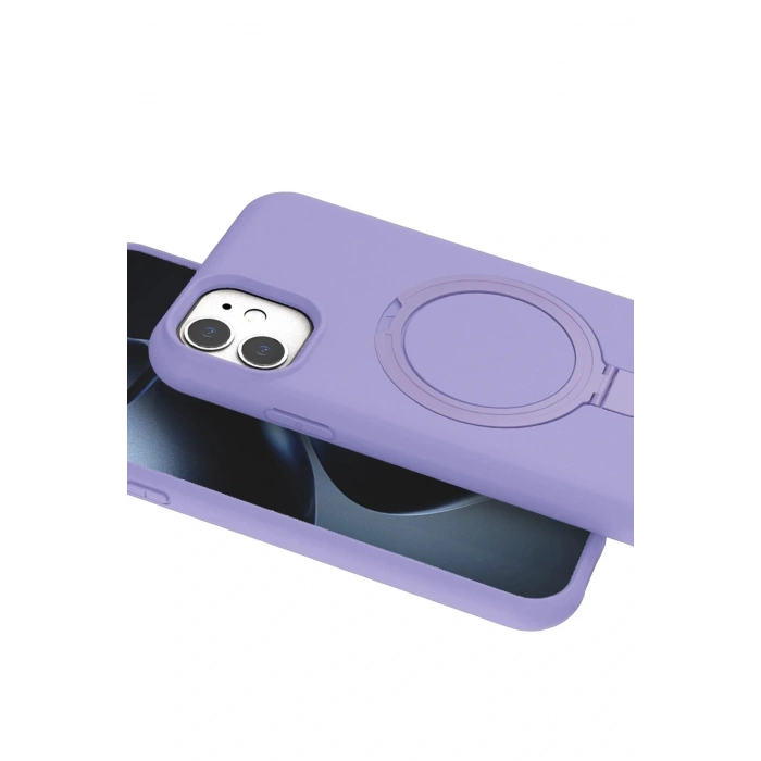 CPT05 Apple iPhone 11 Regal Magsafe Standlı Kapak - Lila
