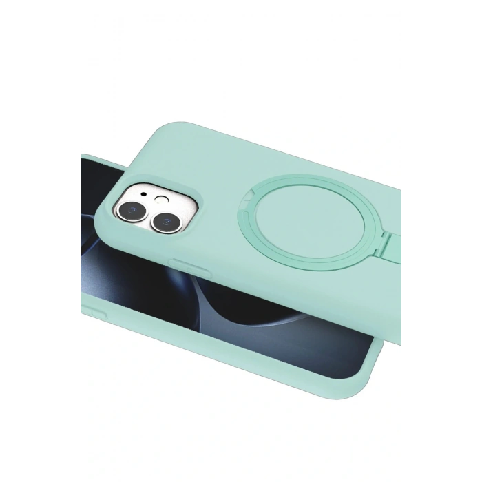 CPT05 Apple iPhone 11 Regal Magsafe Standlı Kapak - Su Yeşili